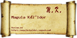Magula Káldor névjegykártya